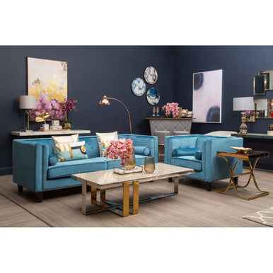 Felisa Blue Velvet Chair