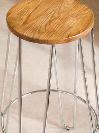 District Chrome Hairpin Stool