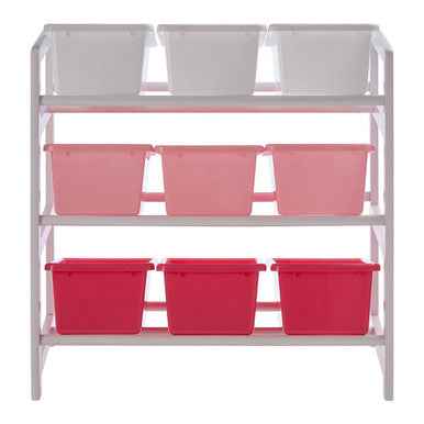 Three Tier White And Pink Kids Storage Unit