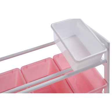 Three Tier White And Pink Kids Storage Unit