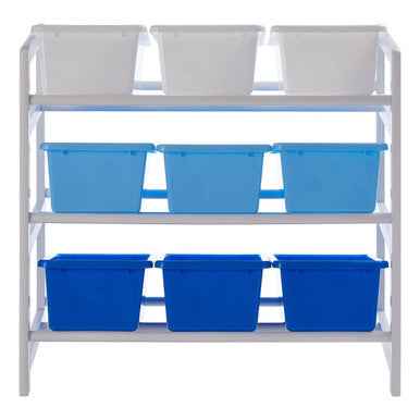 Three Tier White And Blue Kids Storage Unit