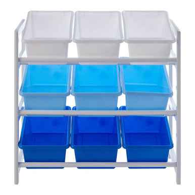 Three Tier White And Blue Kids Storage Unit