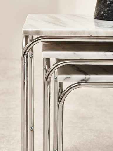 Fulton Nest Of 3 Tables With Chrome Base