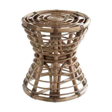 Maka Grey Natural Rattan Stool