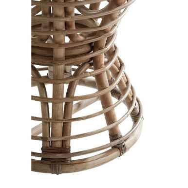Maka Grey Natural Rattan Stool