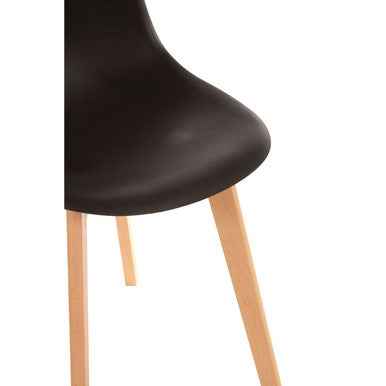 Stockholm Black Chair With Beech Wood Legs