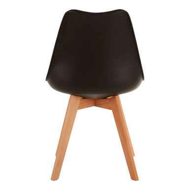 Stockholm Black Chair With Cushion And Beech Wood Legs