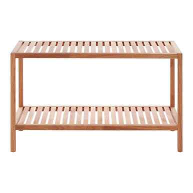 ARLA Walnut Wood Two Tier Storage Shelf Unit