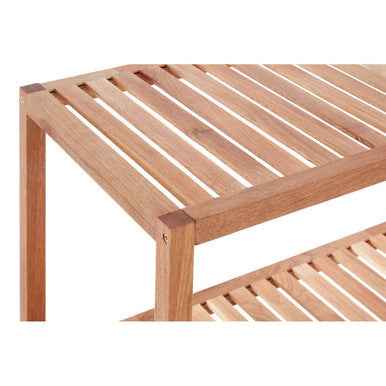 ARLA Walnut Wood Two Tier Storage Shelf Unit
