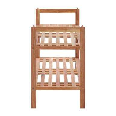 Arla 2 Tier Stackable Walnut Wood Shoe R