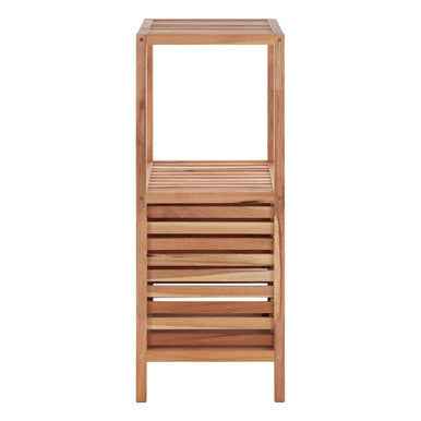 ARLA Two Tier Walnut Wood Bathroom Shelf Unit