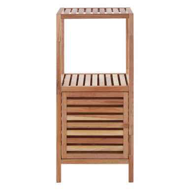 ARLA Two Tier Walnut Wood Bathroom Shelf Unit