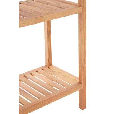 Arla 3 Tier Walnut Wood Bathroom Shelf Unit