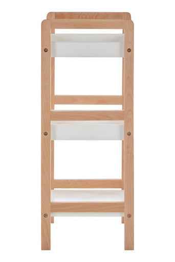 ARLA 3 Tier  Bathroom Shelf Unit With Birchwood Frame