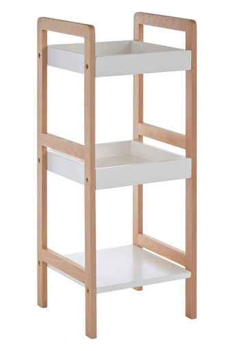 ARLA 3 Tier  Bathroom Shelf Unit With Birchwood Frame