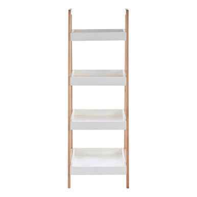 ARLA Four Tier Birch Wood Bathroom Shelf Unit