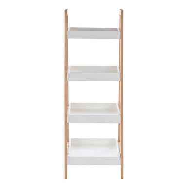 ARLA Four Tier Birch Wood Bathroom Shelf Unit
