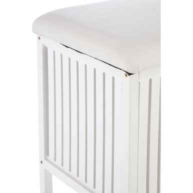 Salon White Bathroom Storage Stool with padded seat