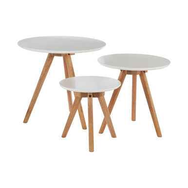 Nostra Set Of 3 Side Tables With Tapered Legs