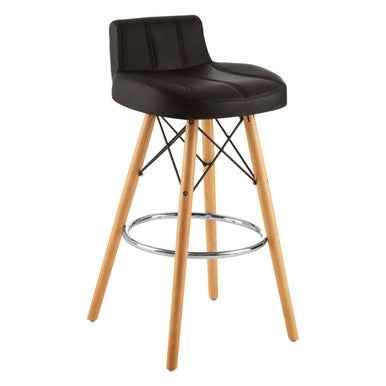 Stockholm Black Leather Effect Bar Stool