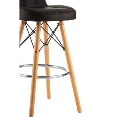 Stockholm Black Leather Effect Bar Stool
