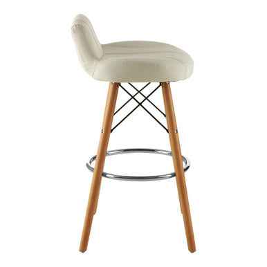 Stockholm White Leather Effect Bar Stool