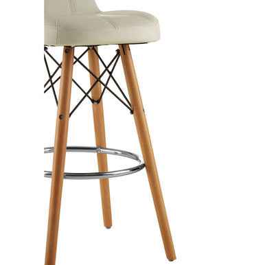 Stockholm White Leather Effect Bar Stool