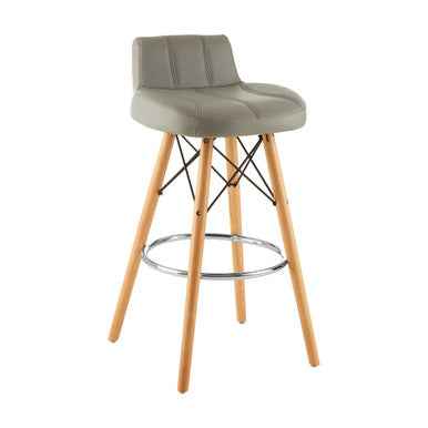 Stockholm Grey Leather Effect Bar Stool