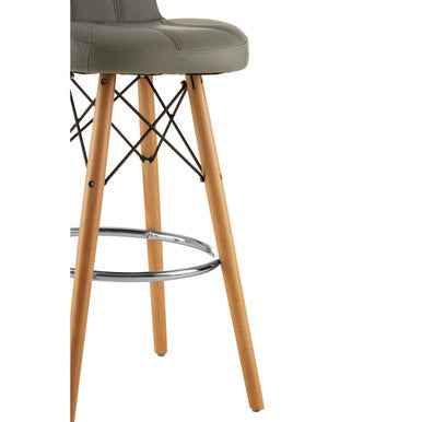 Stockholm Grey Leather Effect Bar Stool