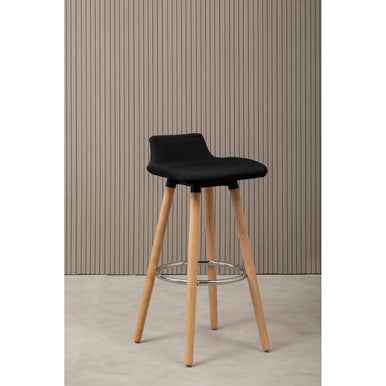 Stockholm Black Leather Effect Seat Bar Stool