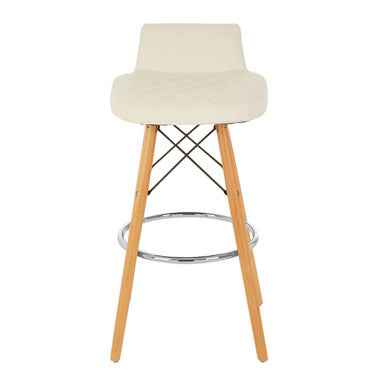 Stockholm White Leather Effect Seat Bar Stool
