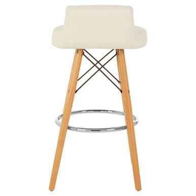Stockholm White Leather Effect Seat Bar Stool