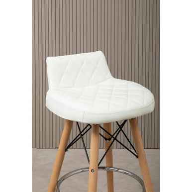 Stockholm White Leather Effect Seat Bar Stool