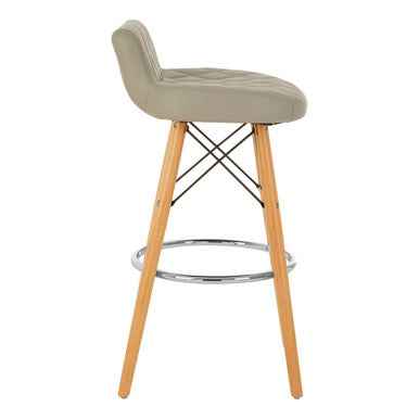 Stockholm Grey Leather Effect Seat Bar Stool