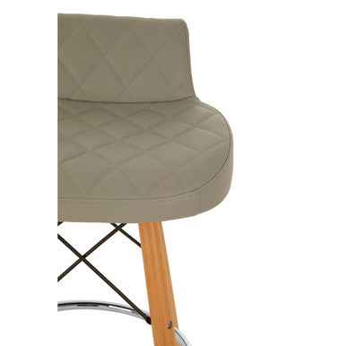 Stockholm Grey Leather Effect Seat Bar Stool