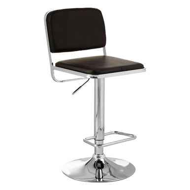 Stockholm Black Seat And Chrome Base Bar Stool