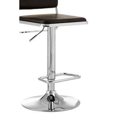 Stockholm Black Seat And Chrome Base Bar Stool