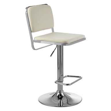 Stockholm White Seat And Chrome Base Bar Stool