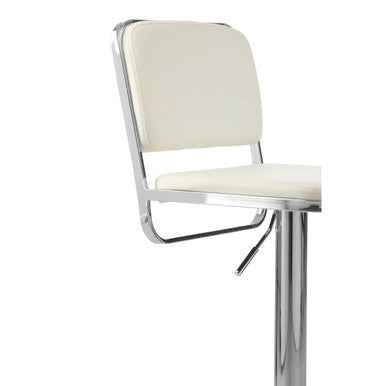 Stockholm White Seat And Chrome Base Bar Stool