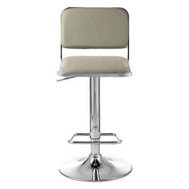 Stockholm Light Grey Seat And Chrome Base Bar Stool