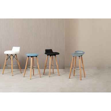 Stockholm Blue Round Bar Stool