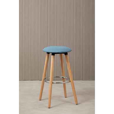 Stockholm Blue Round Bar Stool