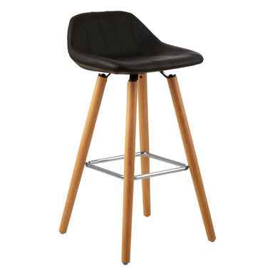 Stockholm Black Faux Leather Bar Stool