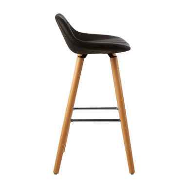 Stockholm Black Faux Leather Bar Stool