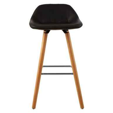 Stockholm Black Faux Leather Bar Stool