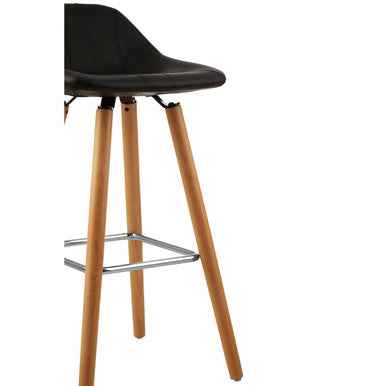 Stockholm Black Faux Leather Bar Stool