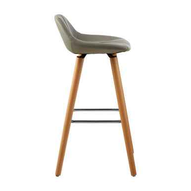 Stockholm Grey Faux Leather Bar Stool