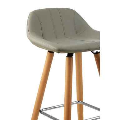 Stockholm Grey Faux Leather Bar Stool