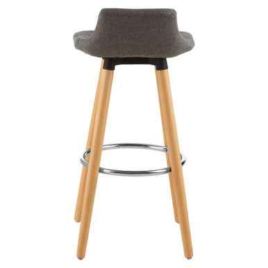 Stockholm Grey Bar Stool With Beechwood Legs