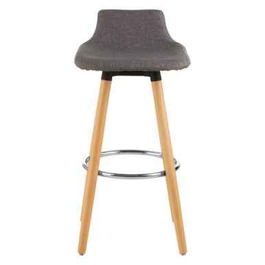 Stockholm Grey Bar Stool With Beechwood Legs